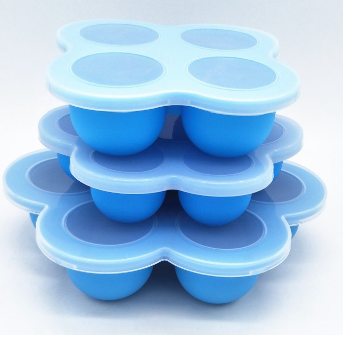 4 Holes 7 Holes Cheap price Silicone Egg Bites Molds Reusable Baby Food Storage Container and Freezer Tray with Lid