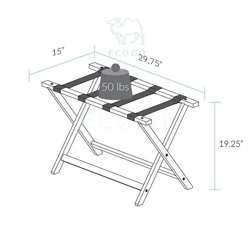 Bamboo Luggage Rack Stand with Shoe Shelf Stable Wooden Suitcases Racks Foldable Baggage Holder