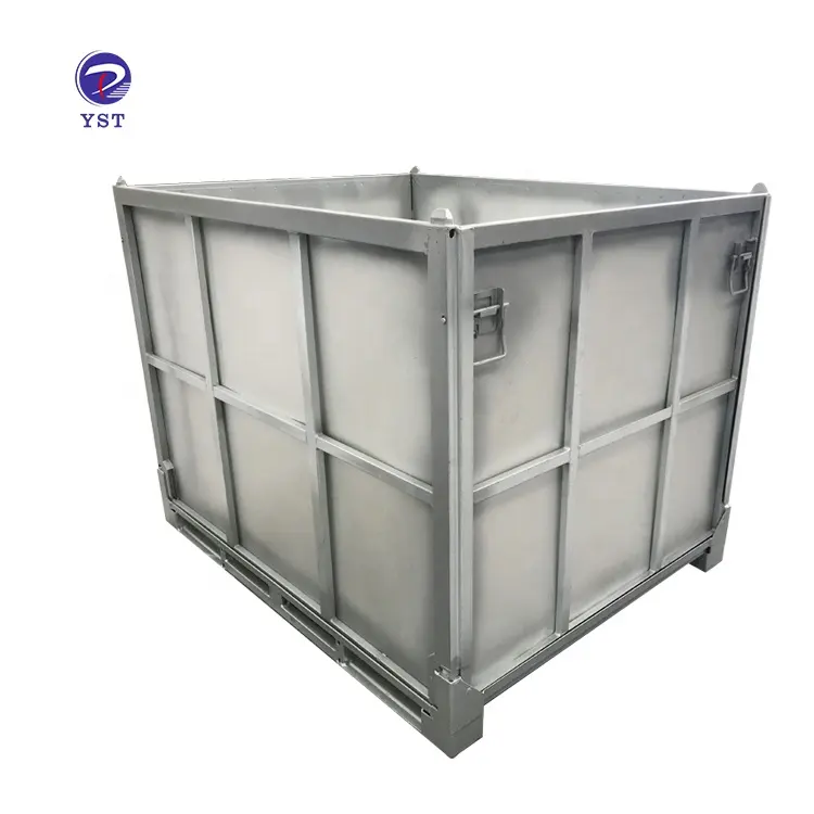 High quality industry logistic auto parts heavy duty steel metal folding pallet box