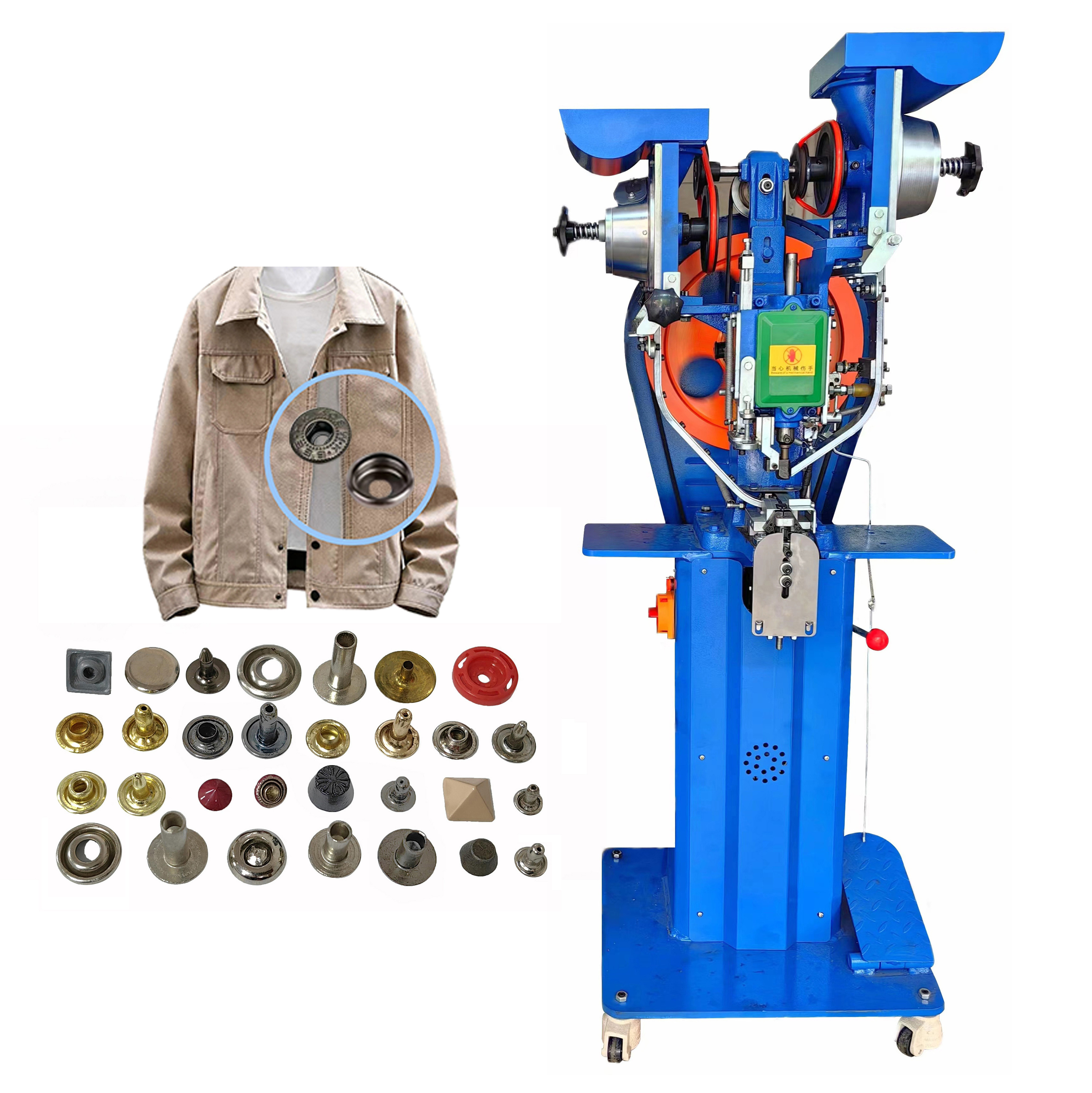 Automatic snap fastening machine