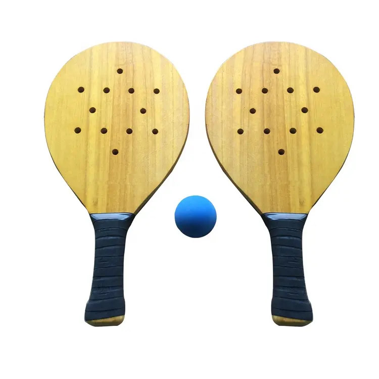 Wooden Beach Racket Set Paddle Game Toy