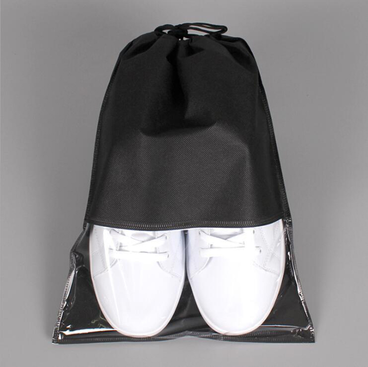 Travel Shoe Bags Portable Transparent Household Dust-Proof Storage Shoe Bags with Drawstring for Men and Women