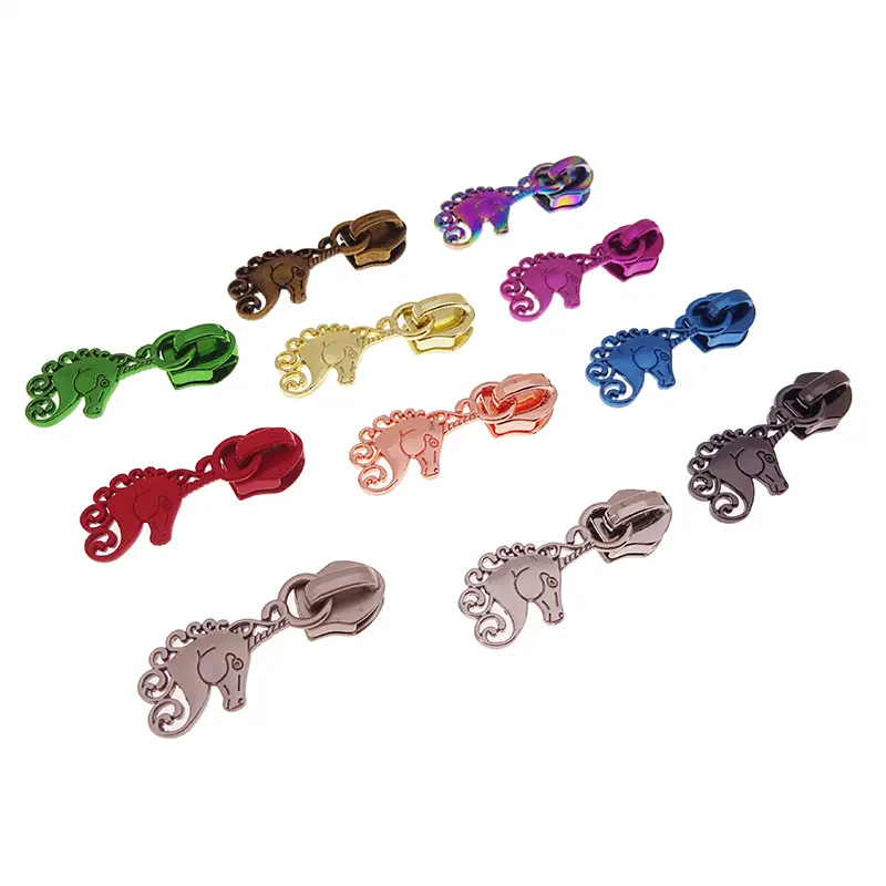 Wholesale Custom Decorative Horse Zip Head 5# Zipper Puller Slider for Nylon Zippers