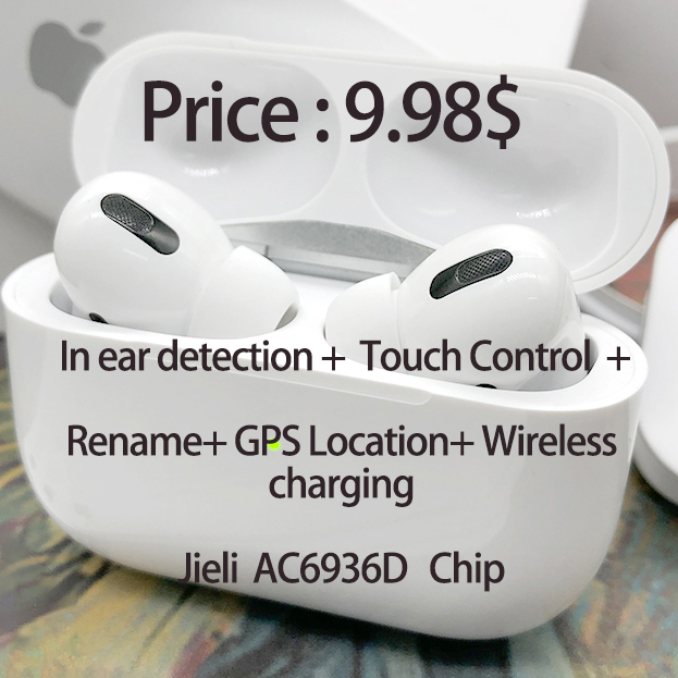 GPS-наушники 1562a jerry jieli bluetrum chip anc transparent Space Audio pros 3 Air 3 pro, наушники с синими зубьями