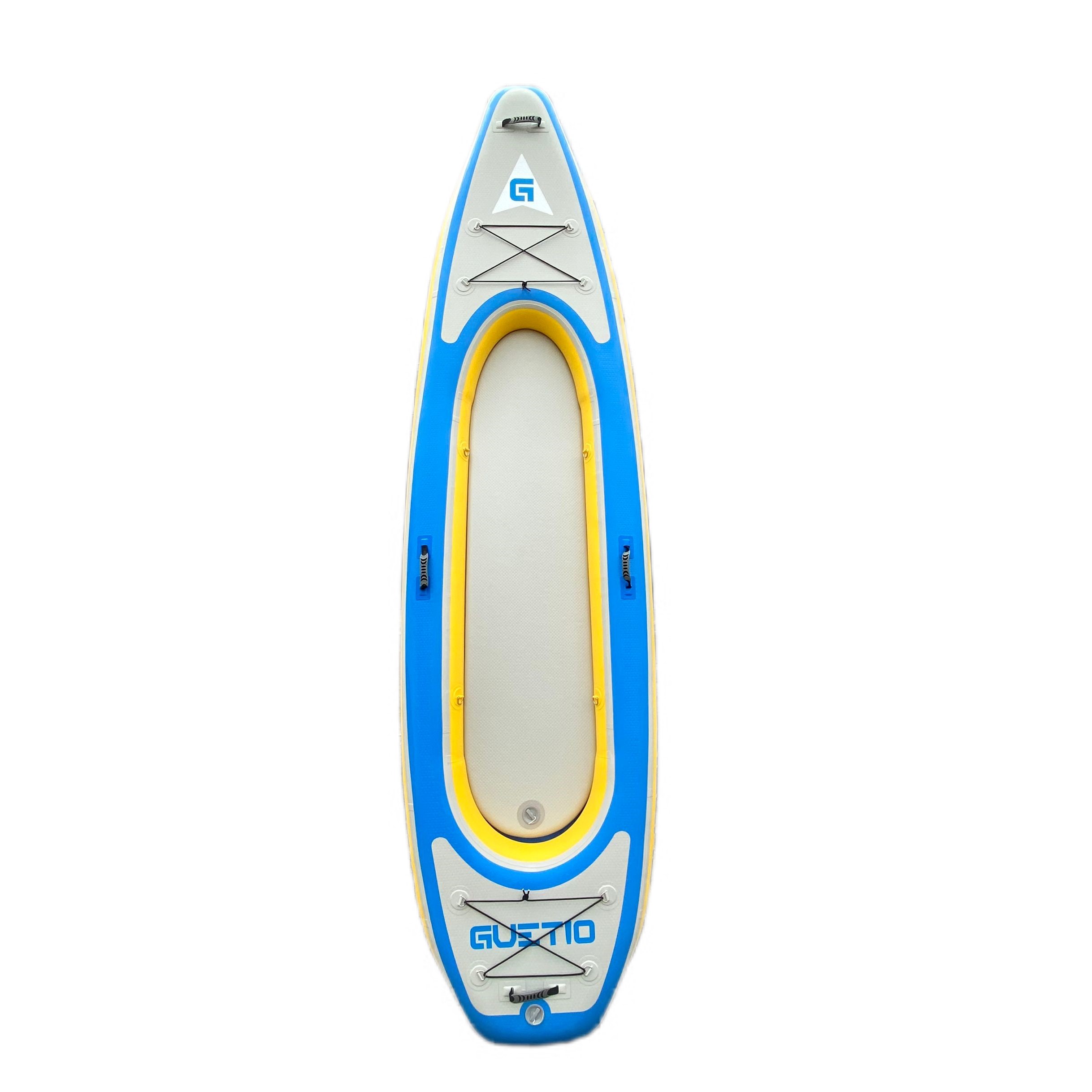 GUETIO Inflatable Kayak Factory Price Portable Pvc Row Fishing Ocean 2 Person Touring Inflatable Canoe Kayak