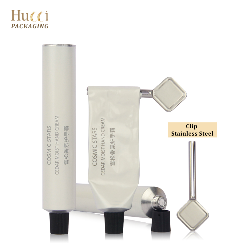 15ml 25ml 50ml Aluminum Cream Tubes for Cosmetics with Tail Clip Customized Hand Cream Packaging Metal Tube