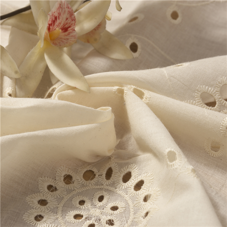 Cost-effective 100% cotton eyelet women new fashion embroidery lace fabric for home textile