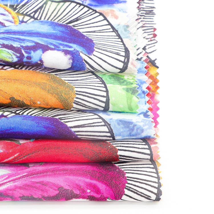 New product custom in stock beautiful dress material 100%polyester digital printing fabric