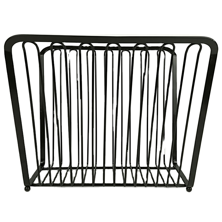 NEW DESIGN METAL FLAT WIRE BLACK POWDER COATING MAGAZINE RACK