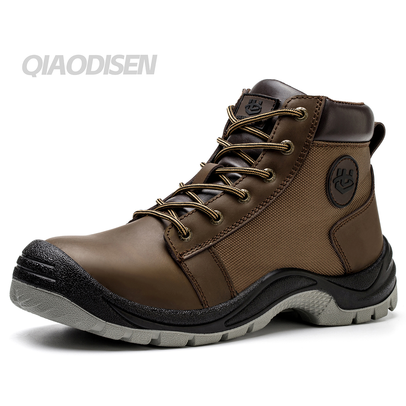 genuine leather safety shoes steel toe construction men botas de seguridad industrial working boots