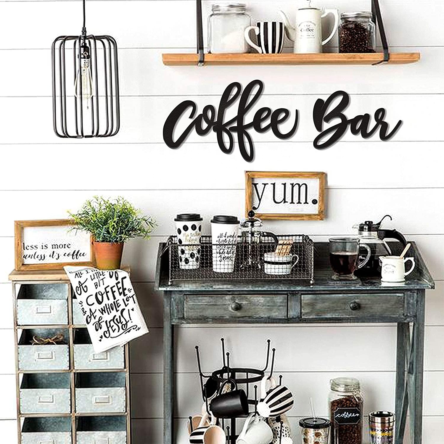 Coffee Bar Wall Decor Kitchen Coffee Wooden Sign Coffee Station Letter