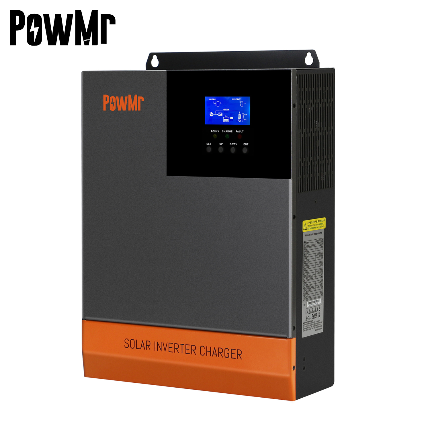 В наличии! PowMr 3000W 3500W 5000W питания со слежением за максимальной точкой мощности, 60A 80A Контроллер заряда 24V 110VAC 145/500VDC Гибридный солнечный инвертор