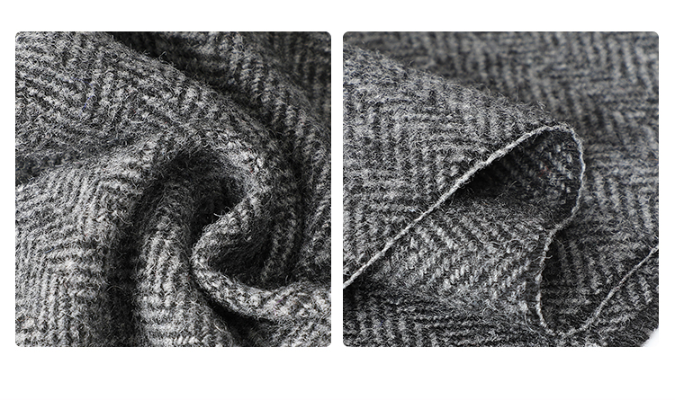 Wholesale Custom OEM ODM Supplier Textiles Raw Material Apparel Cloth W30% OTH70% 57/58" 420g/m Grey Herringbone Fabric