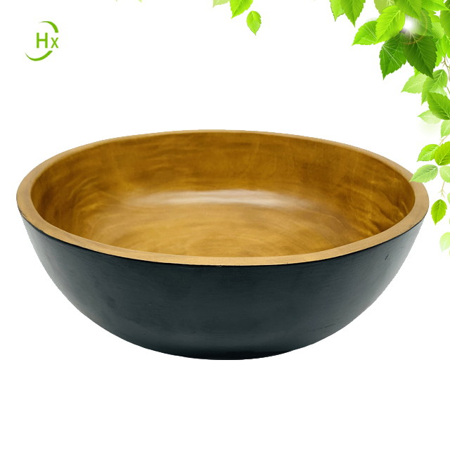 Customized high quality 100 % natural mango wood bowl solid wood salad bowl