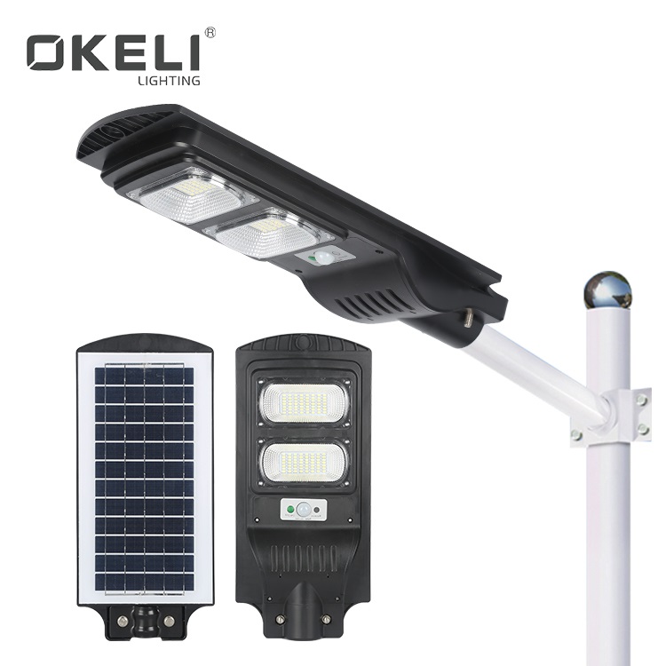 Okeli открытый уличный фонарь IP66 водонепроницаемой ленты SMD 30 Вт 60 Вт 90 Вт все в одном светодиодный светильник на солнечной батарее
