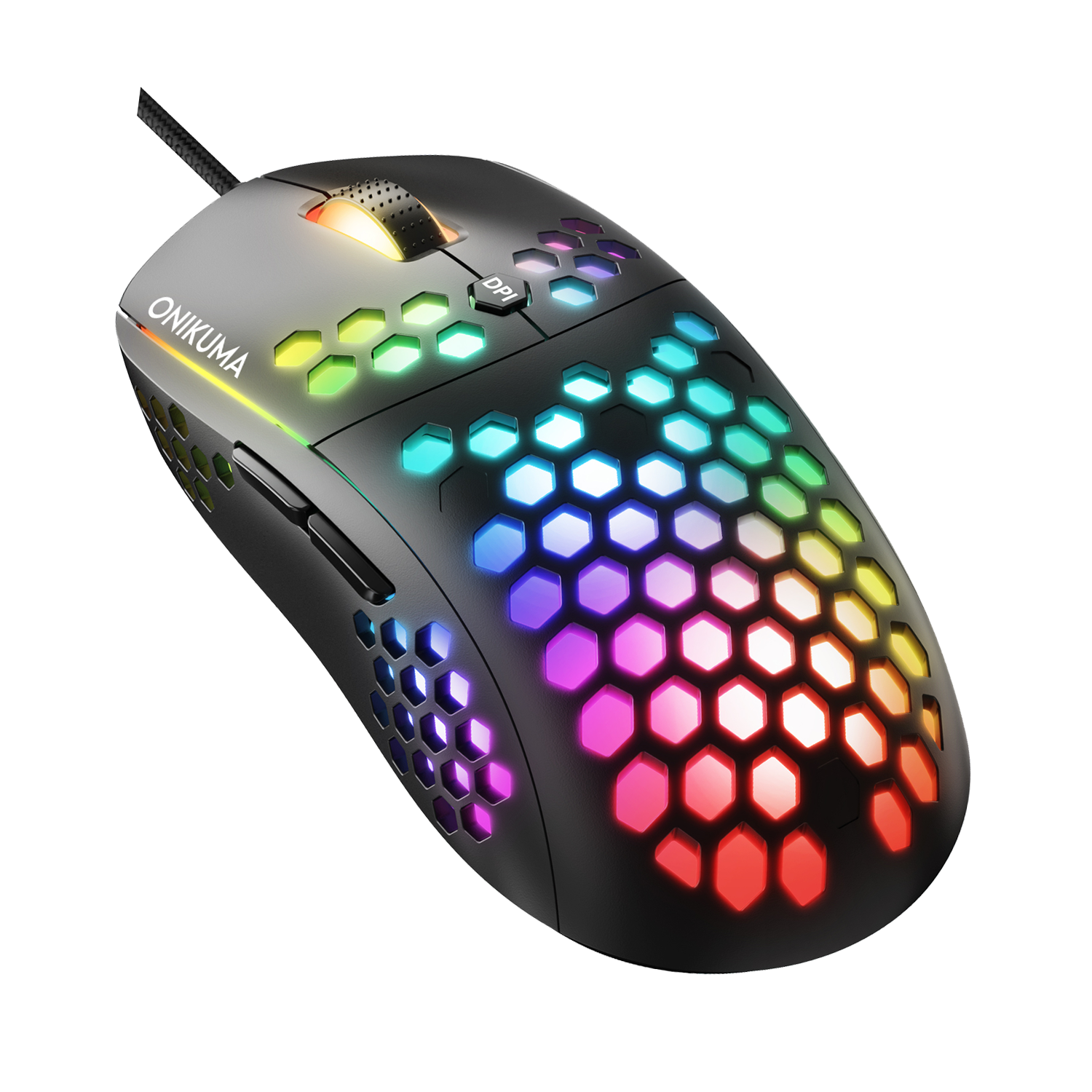 Onikuma DPI PC Mobile Optical RGB Honeycomb Gaming USB Wired Mouse