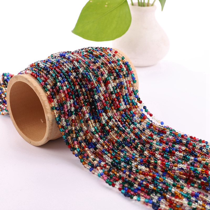 Manufacturer 2mm 48-Faceted shiny Glass Beads Mix Colors Beads crystal bracelets other loose beads round for jewelry making