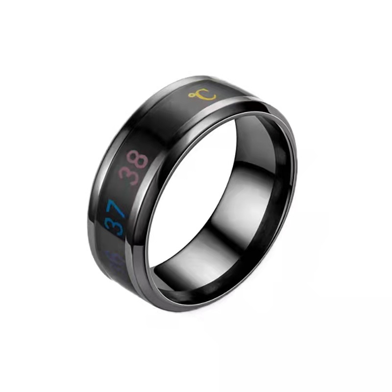 Intelligent Temperature Sensing And Color Changing Ring Temperature Ring Initial Rings Stainless Steel
