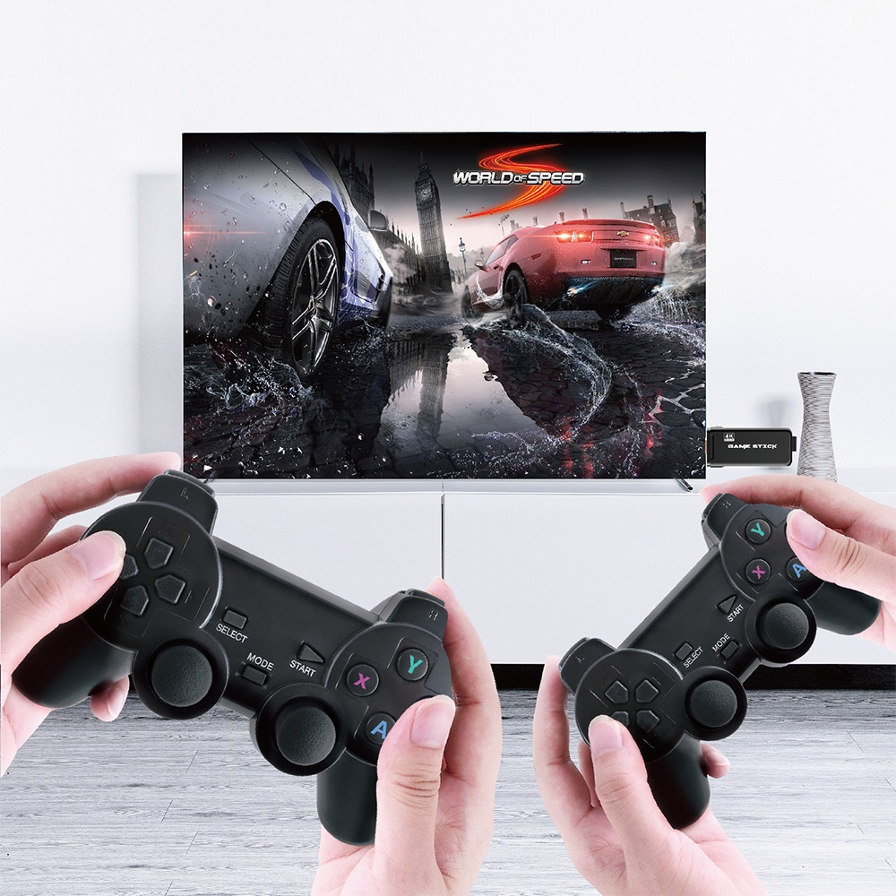 Новейшая Игровая приставка 4K Ultra HD, 3000 встроенных классических ретро-игр с двойным беспроводным контроллером