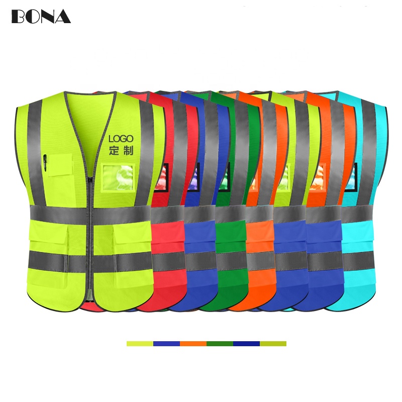 Светоотражающий защитный жилет Hi Vis, желтая, черная, зеленая, оранжевая, красная, синяя Защитная жилетка для строительства, рабочая одежда