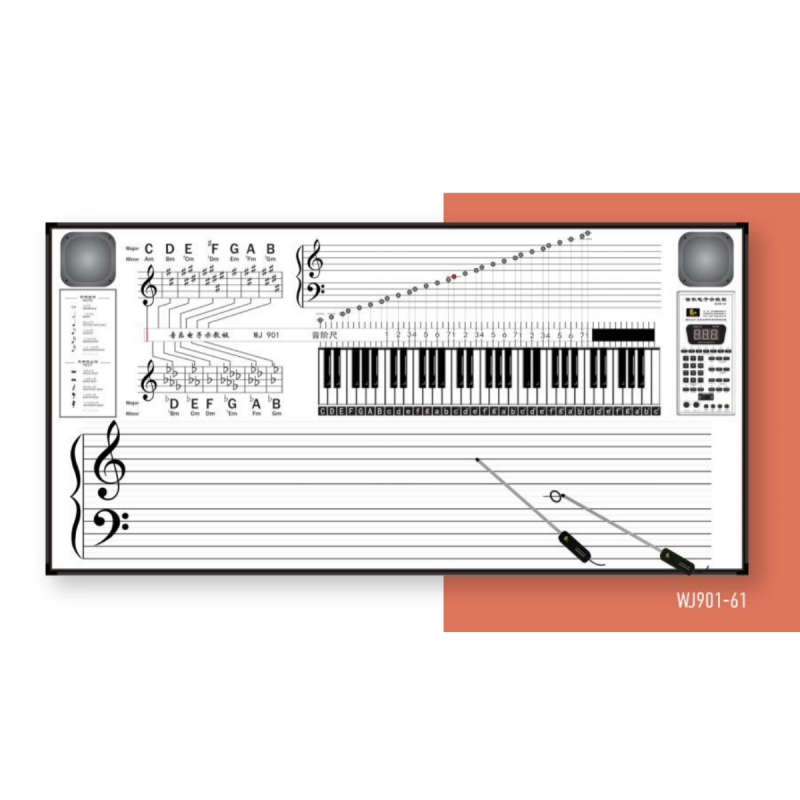 Electronic five-line stave electronic teaching board intelligent music theory teaching board with keyboard teaching tools