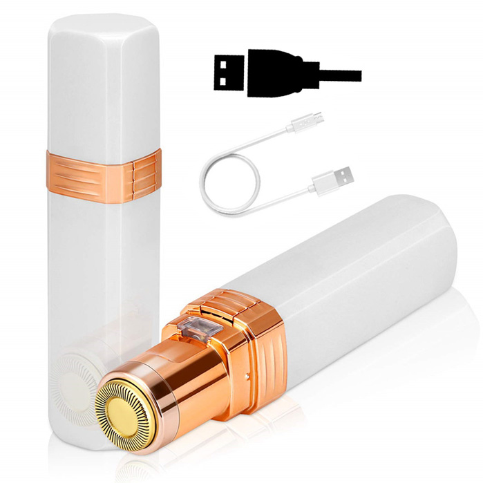 Новая Водонепроницаемая бритва для лица с зарядкой от USB и золотом 18 карат, триммер для безболезненного удаления, электрическая бритва для женщин и женщин