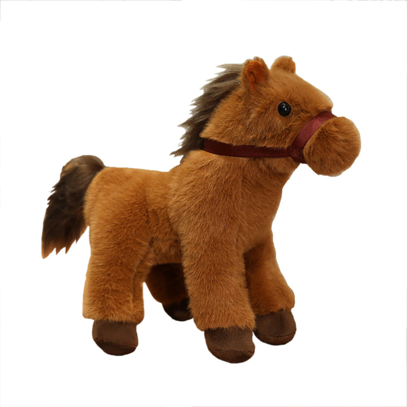 Horse Plush Toy, Plush Horse Toys Brown White Horse Children's Toys