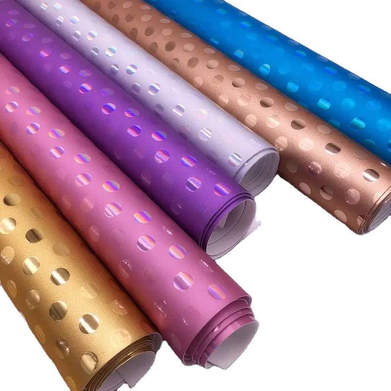 Iridescent Dots Embossed PU Leather Product For Shoes Fabric