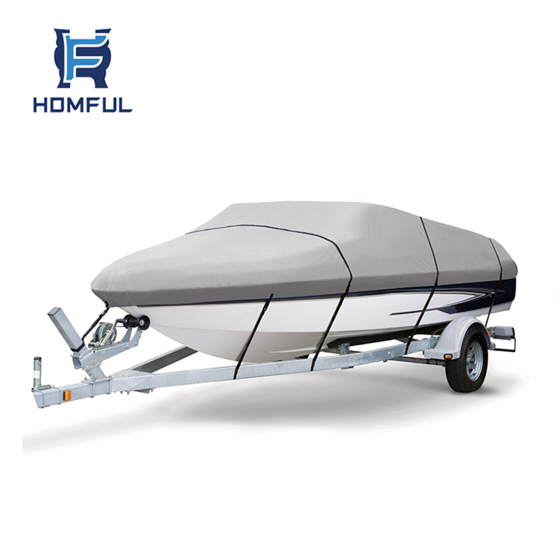 HOMFUL 12-14 'сверхпрочный водонепроницаемый 600D морской класс полиэстер холст трейлерный универсальный чехол для лодки