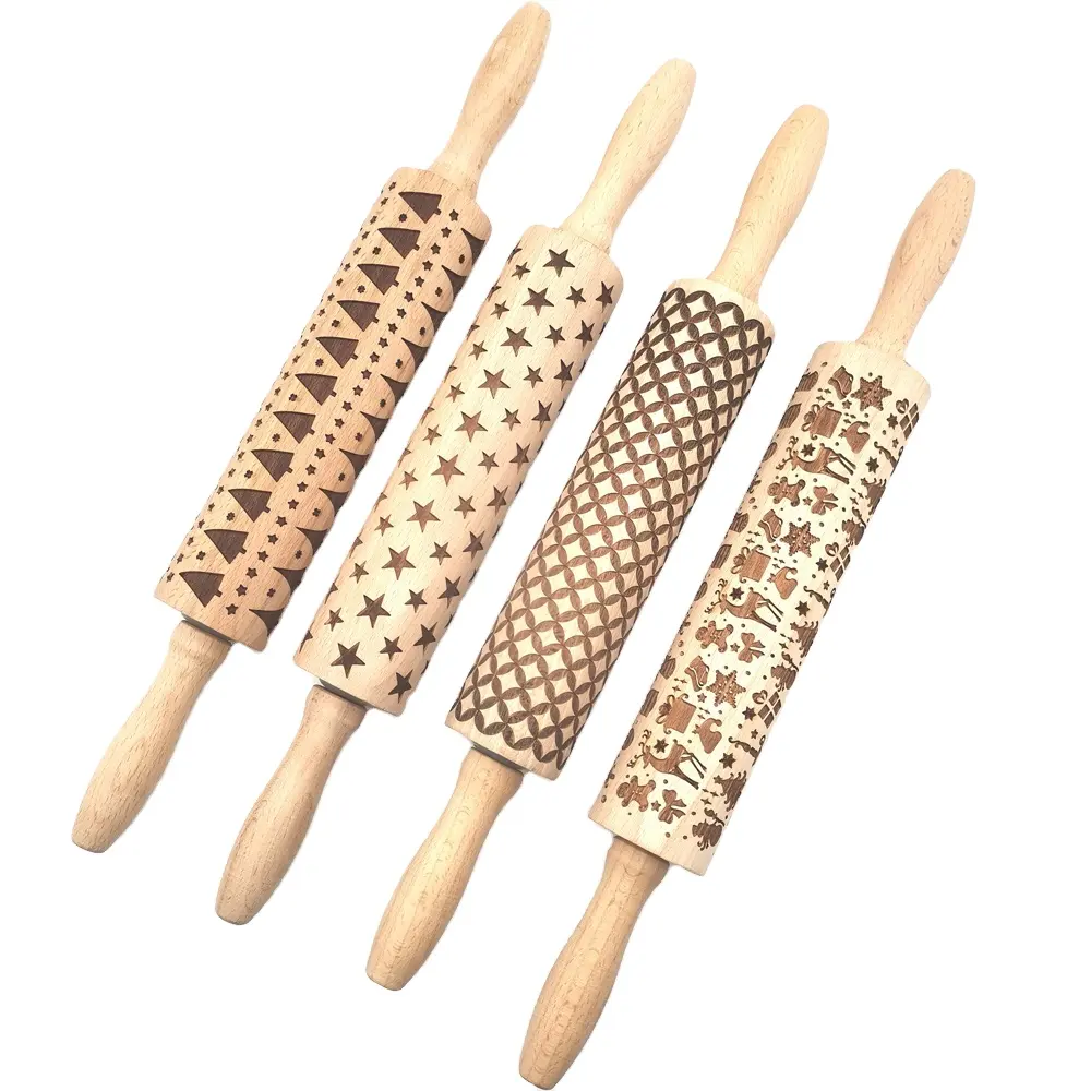Professional Laser Embossing Wood Rolling Pin Factory With 30 Years Manufacturing Experiences