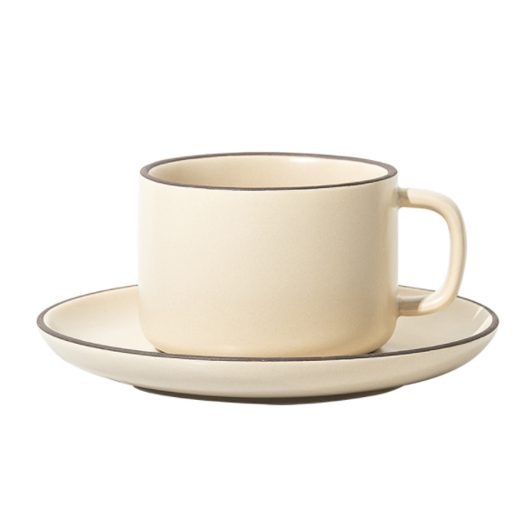 Nordic Ins Style Porcelain Coffee Milk Mugs Custom Logo Sample Ceramic Tea Cups and Saucers