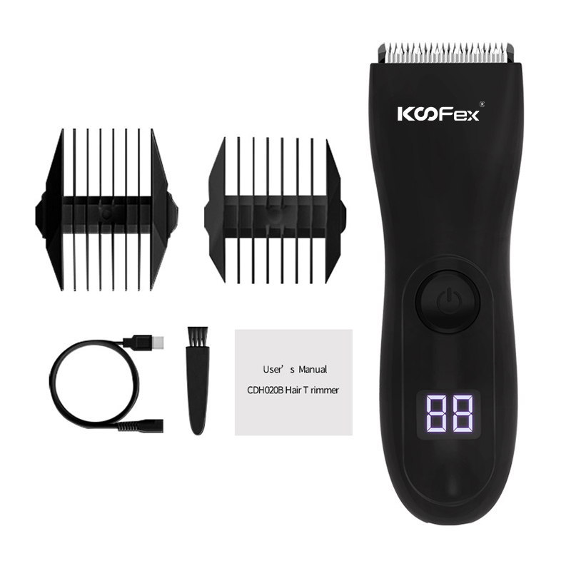 2021 New Men USB Rechargeable OEM Electric Manscape Grooming Black Waterproof Body Groin Hair Trimmer