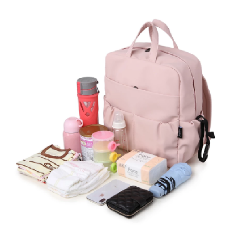 Large Capacity Diaper Backpack for Newborn Baby Waterproof Pink Cute Diaper Bag for Mother