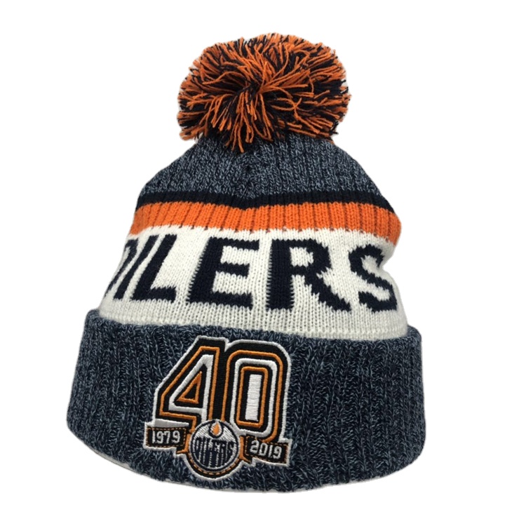 Wholesale Beanie Hats Winter Logo Men's Hat Beanies Pom Pom Men Embroidery Knitted Beanie Hat Custom Toque