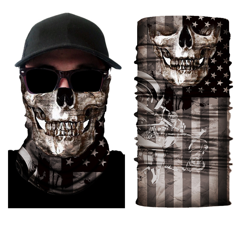 Custom Wholesale Unisex masquerade Party tactical Printed Mouth Cover Skeleton Mouth Nose Cover Halloween Face Mask with design