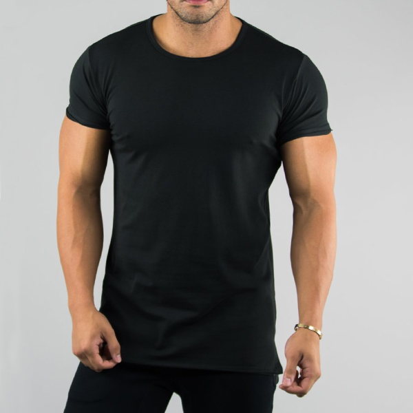 Мужская футболка Maxgarment с круглым вырезом, самоклеящаяся плоская футболка для фитнеса, с Боковым Разрезом, высокого качества, Oem
