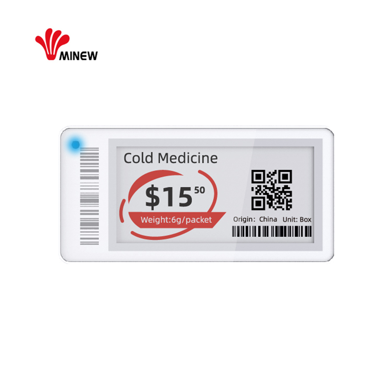Minew E-ink 2.1 inch Display Electronic Shelf Label ESL for New Retail Store Pharmacy