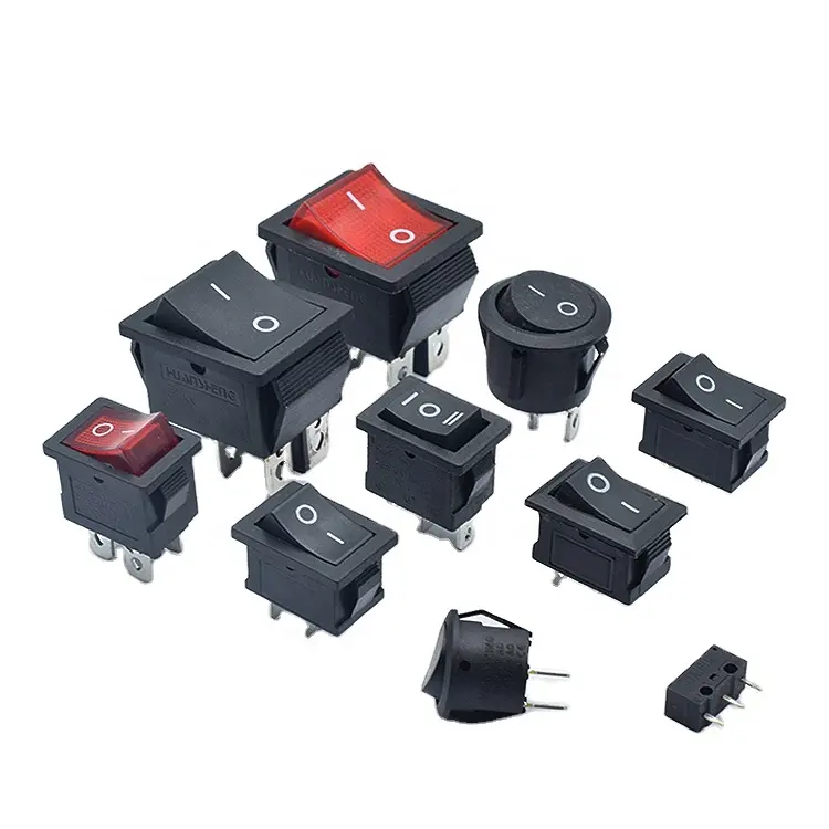 dpdt switch round square head 2/3/4/5 pin on off boat switch KCD-101 LED illuminated round rocker switch
