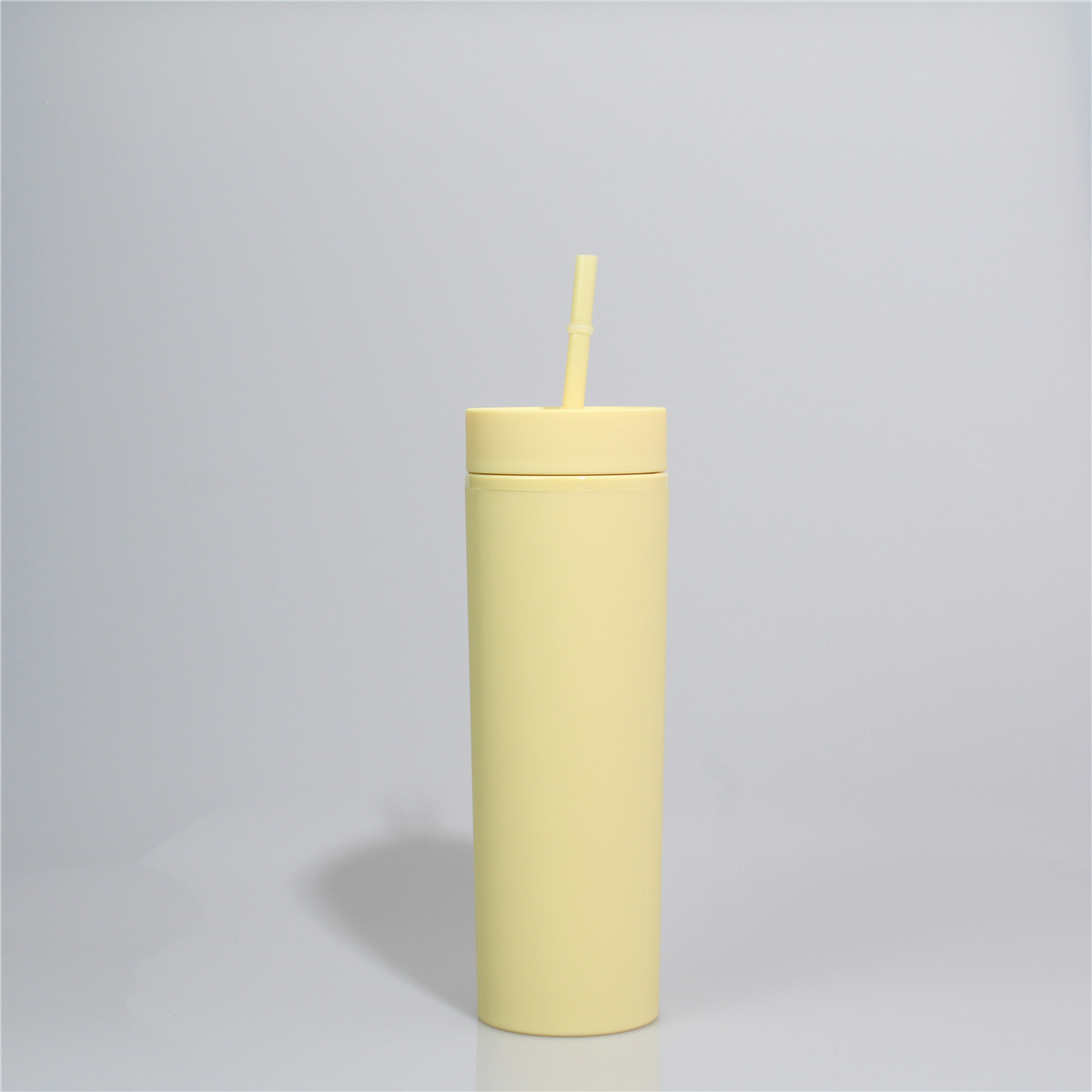 16 oz BPA Free Plastic Colors Reusable Matte Black Tumbler Acrylic Matte Tumbler with straw