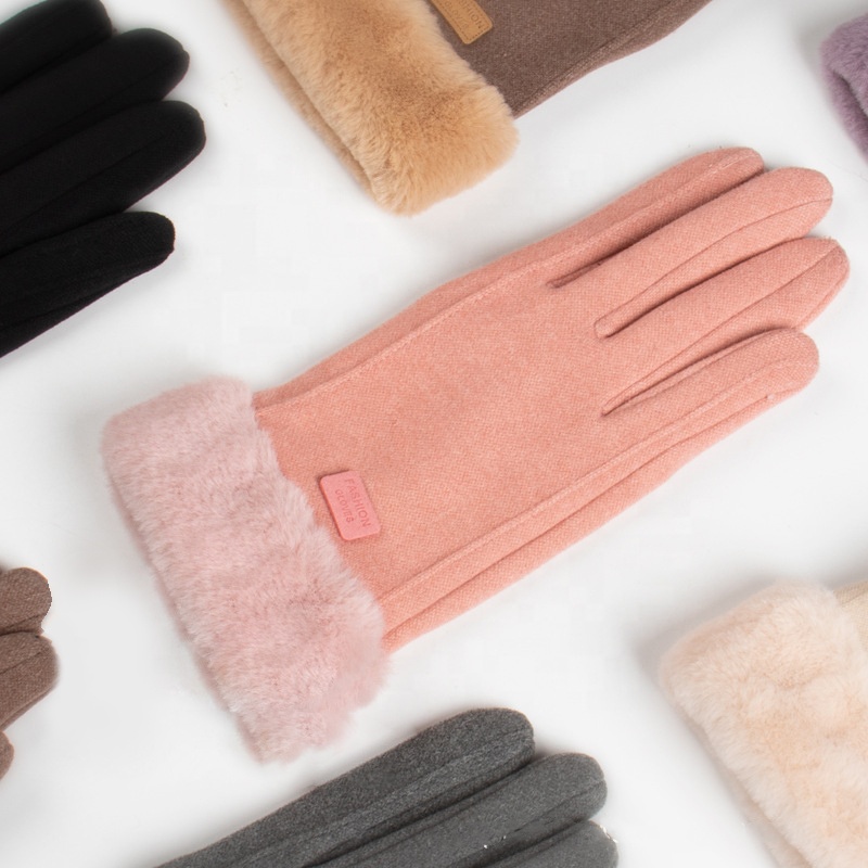 FREE SHIPPING touch screen cashmere touchntuff artificial deerskin suede cycling riding acrylic drive winter mittens gloves