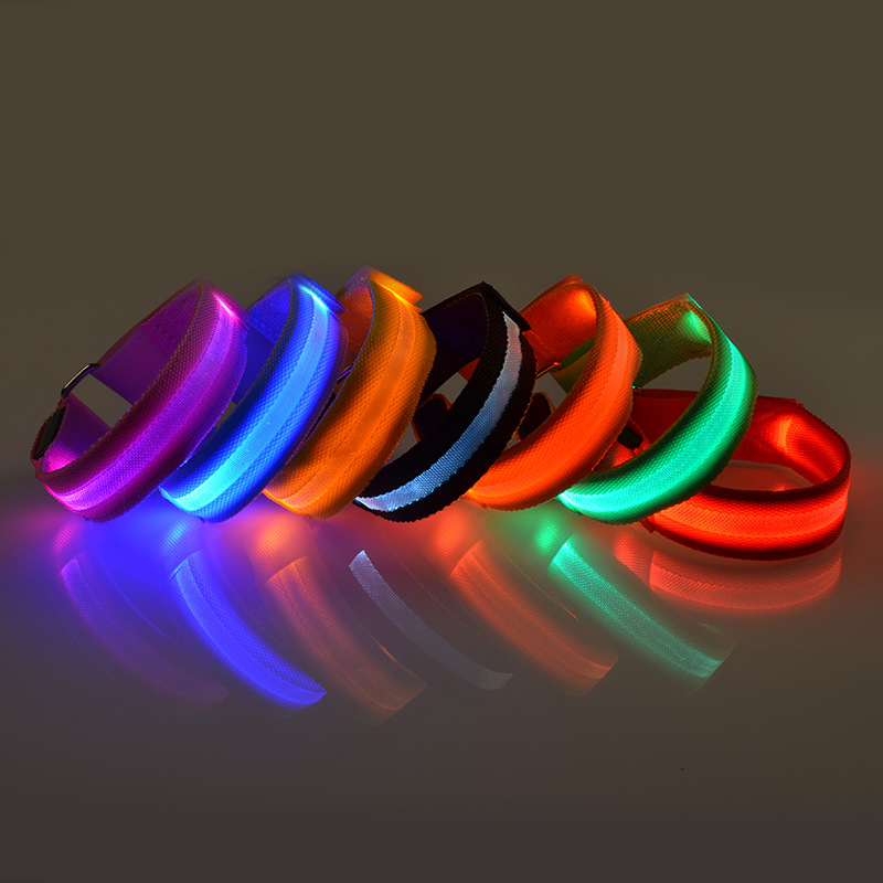 USB перезаряжаемые/батарея проблесковый маячок Светоотражающий свет пояс чехол для телефона на руку красный ночных пробежек led повязка на руку