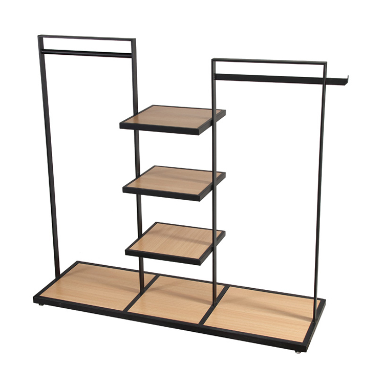 Tz-0513 Dress Shop Stand Display Racks Garment Clothing Rack Shelf Clothes Shop Fittings