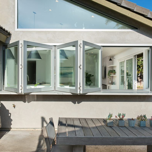 Deda factory price aluminum window frame color can be customize push-pull freely waterproof sliding folding window