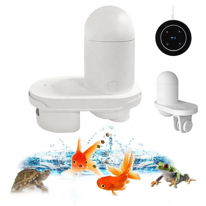 WiFi Automatic Fish Feeder Intelligent Timing Fish Feeder Automatic Dispenser Control with APP for Vacation Aquarium