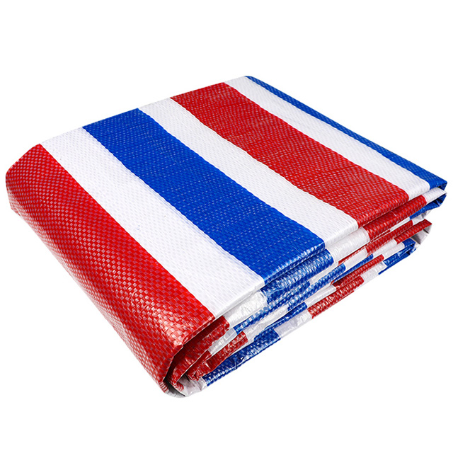 Professional plastic tarpaulin custom size color packaging waterproof Colored striped cloth