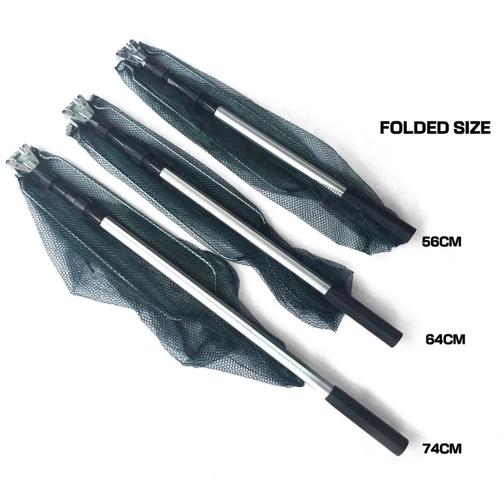 Best Product Perfect Design Fishing Net Collapsible Telescopic Pole 1.5M Three Sec Folded Hand Aluminium Alloy Landing Nylon fis