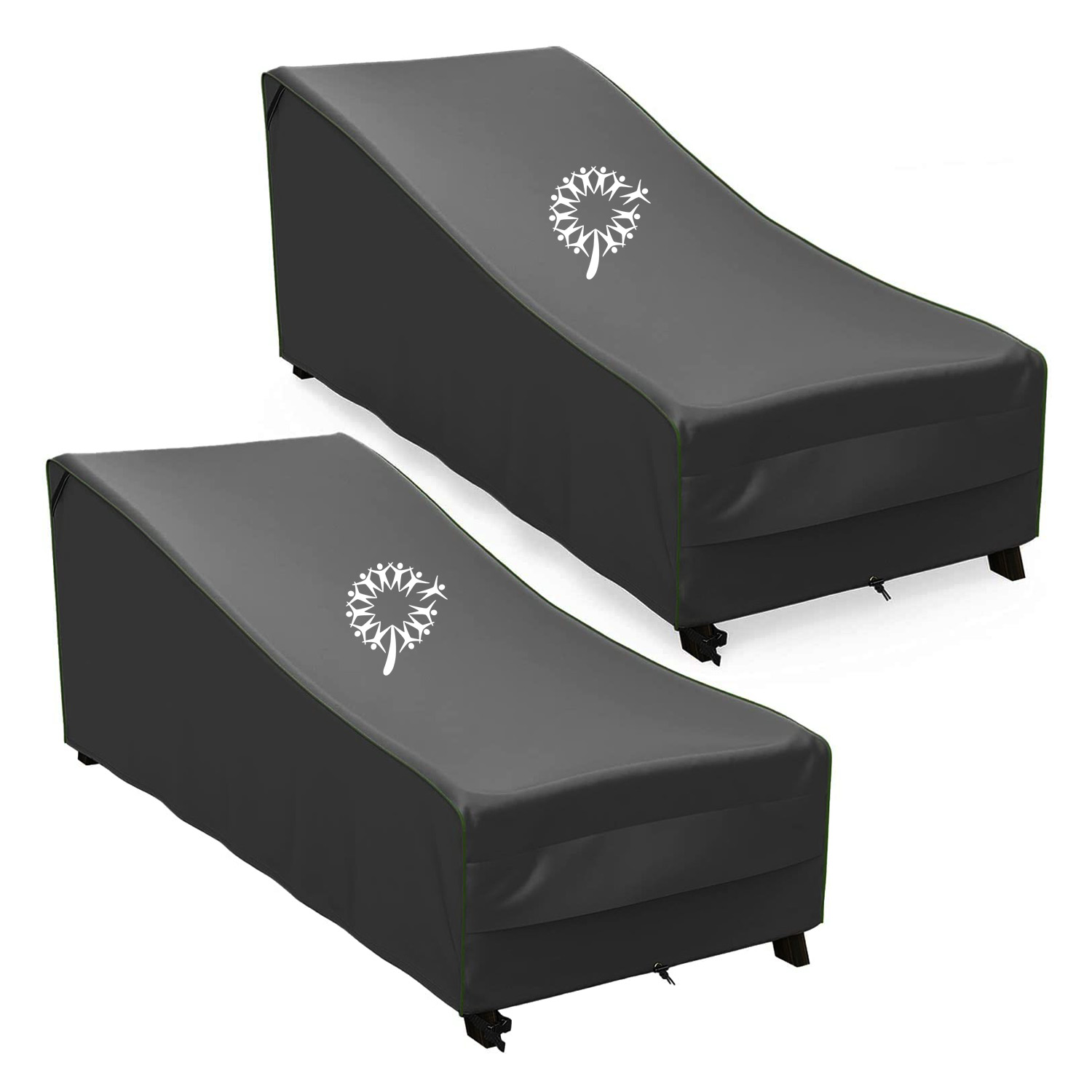 420D Custom Size Windproof Tear Resistant Patio Chaise Lounge Chair Cover with Bottom Snap Buckles