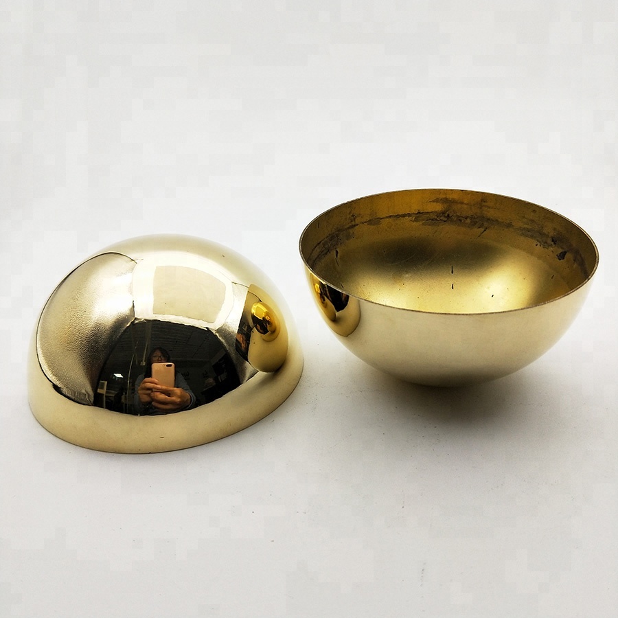 1/2 metal half sphere brass polished hollow hemisphere