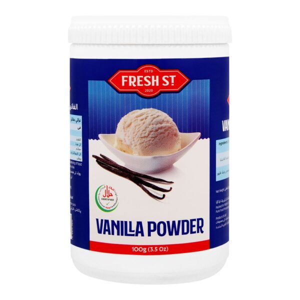 Fresh St. Vanilla Powder 100gm Baking Soda Powder Max Bag Packaging Food Use in Baking Goods