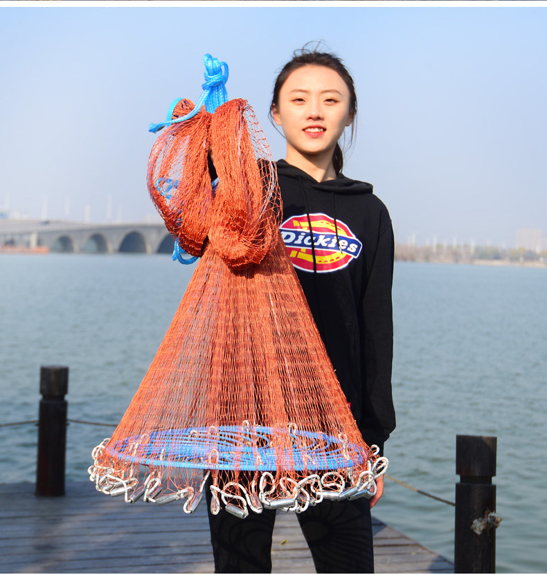 1.5m hand throwing net Frisbee chain fishing net welded iron chain easy throwing net